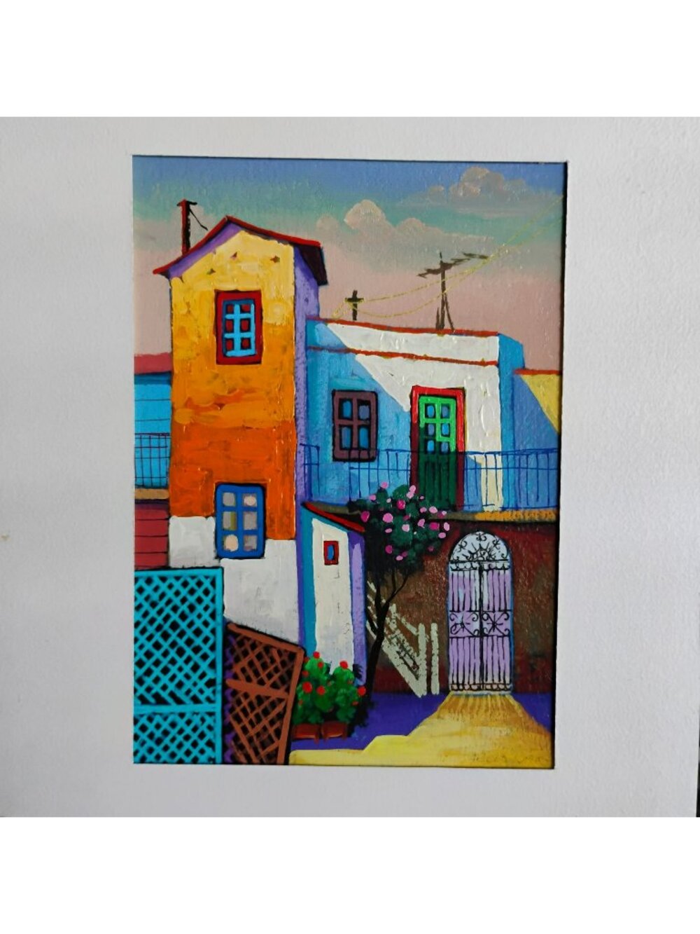 Edgardo Garcia Nieto Original Oil Painting, 13x10 Signed Colorful Art, Argentina